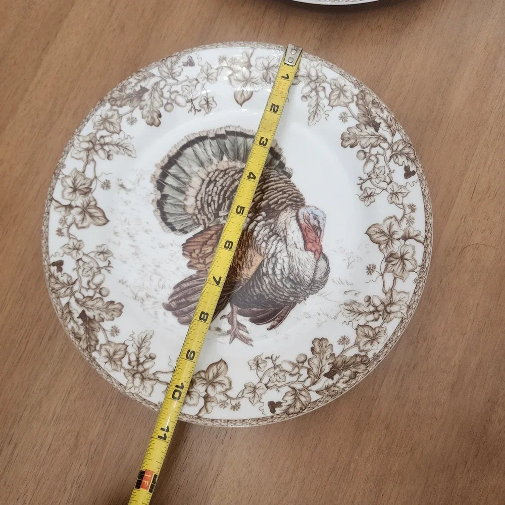 2-Williams Sonoma Plymouth Turkey Dinner Plate 10 1/2